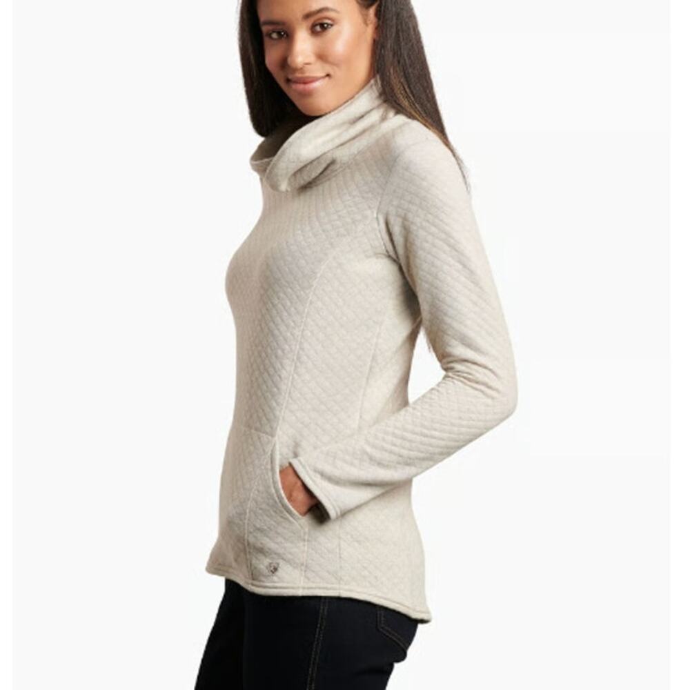 KUHL Women's Athena Pullover Small Cowl Neck Dove Gray -NWT